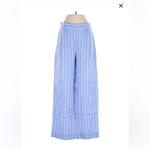 Blue Striped Wide-Leg Pants by Vince.